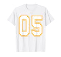 Number 05 Red Yellow White Football T-Shirt - Minimalist Print Men Women - T-Shirt, Sweatshirt, Hoodie