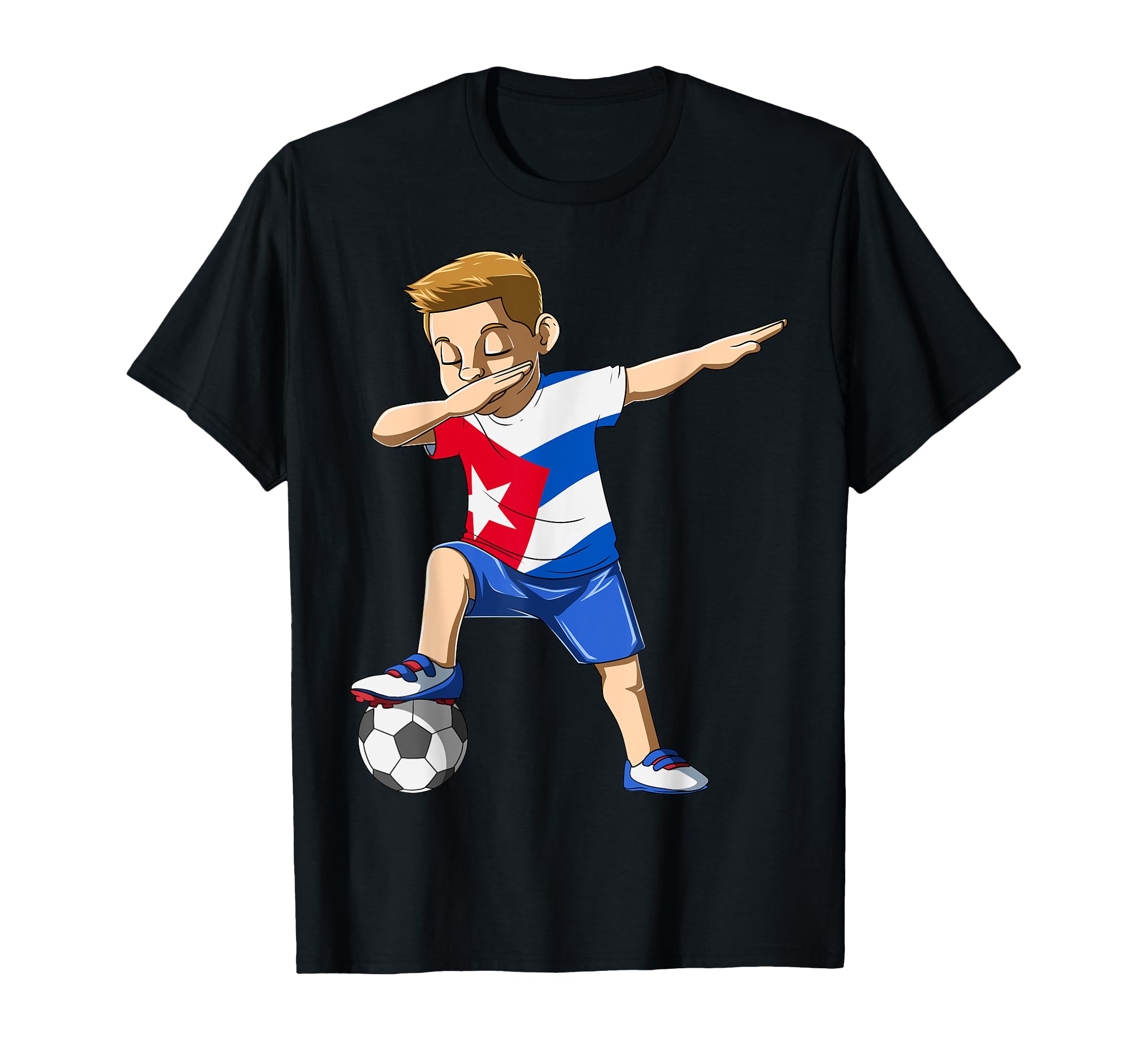 Dabbing Soccer Cuba Jersey Cuban T-Shirt - Unique Graphic for Adults - T-Shirt, Sweatshirt, Hoodie