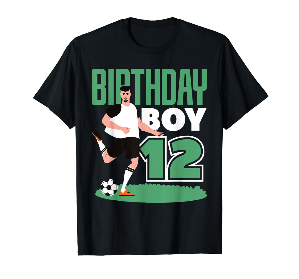 12Th Birthday 12 Years Soccer Football T-Shirt - Unique Graphic Men Women - T-Shirt, Sweatshirt, Hoodie