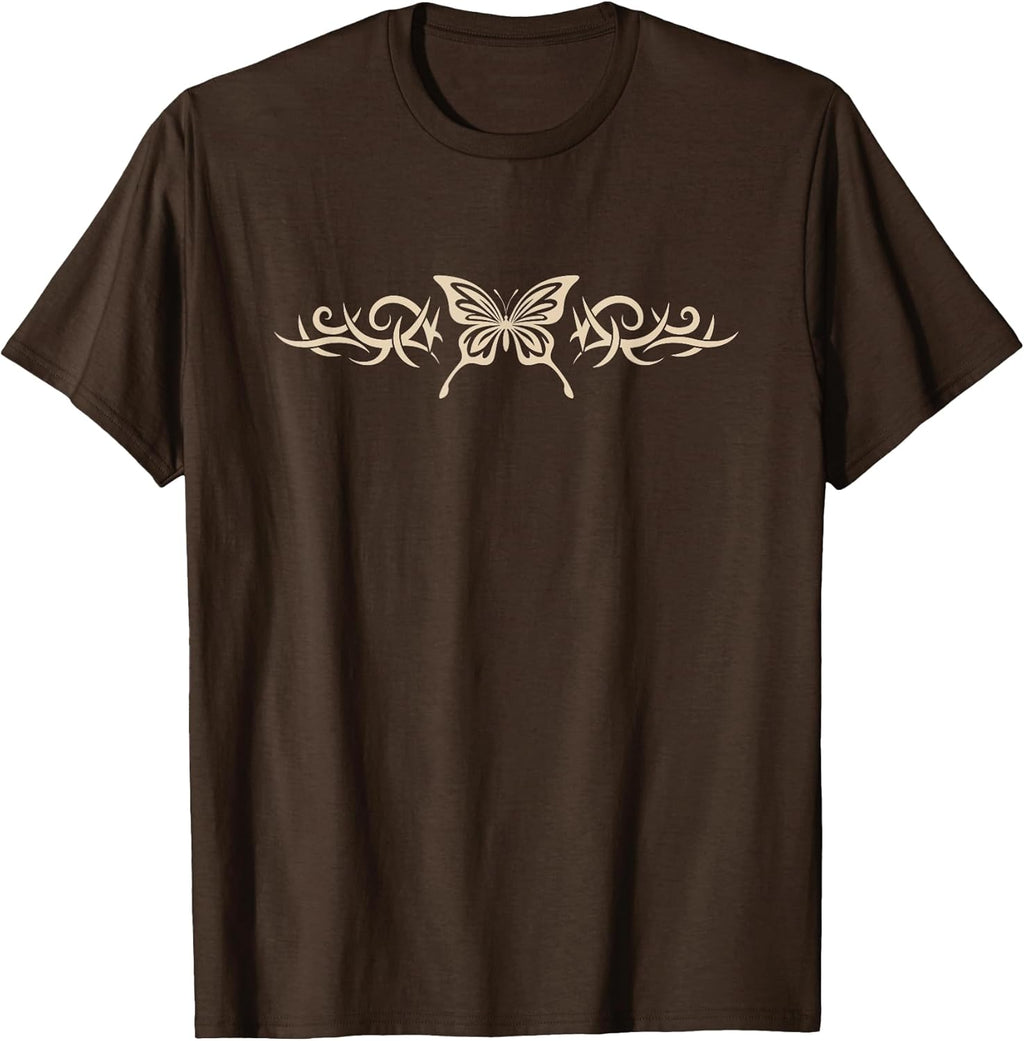 Brown Butterfly Tattoo Fairycore Dark Grunge y2k - Adult & Kids T-Shirts, Sweatshirts & Hoodies apparel design preview 1