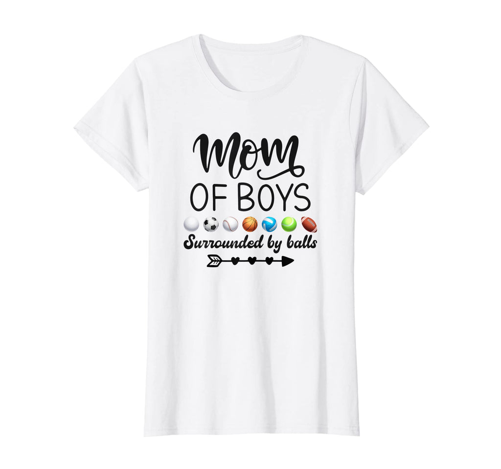 Womens Mom Surrounded Balls Soccer T-Shirt - Fun Novelty Design for Adults - T-Shirt, Sweatshirt, Hoodie