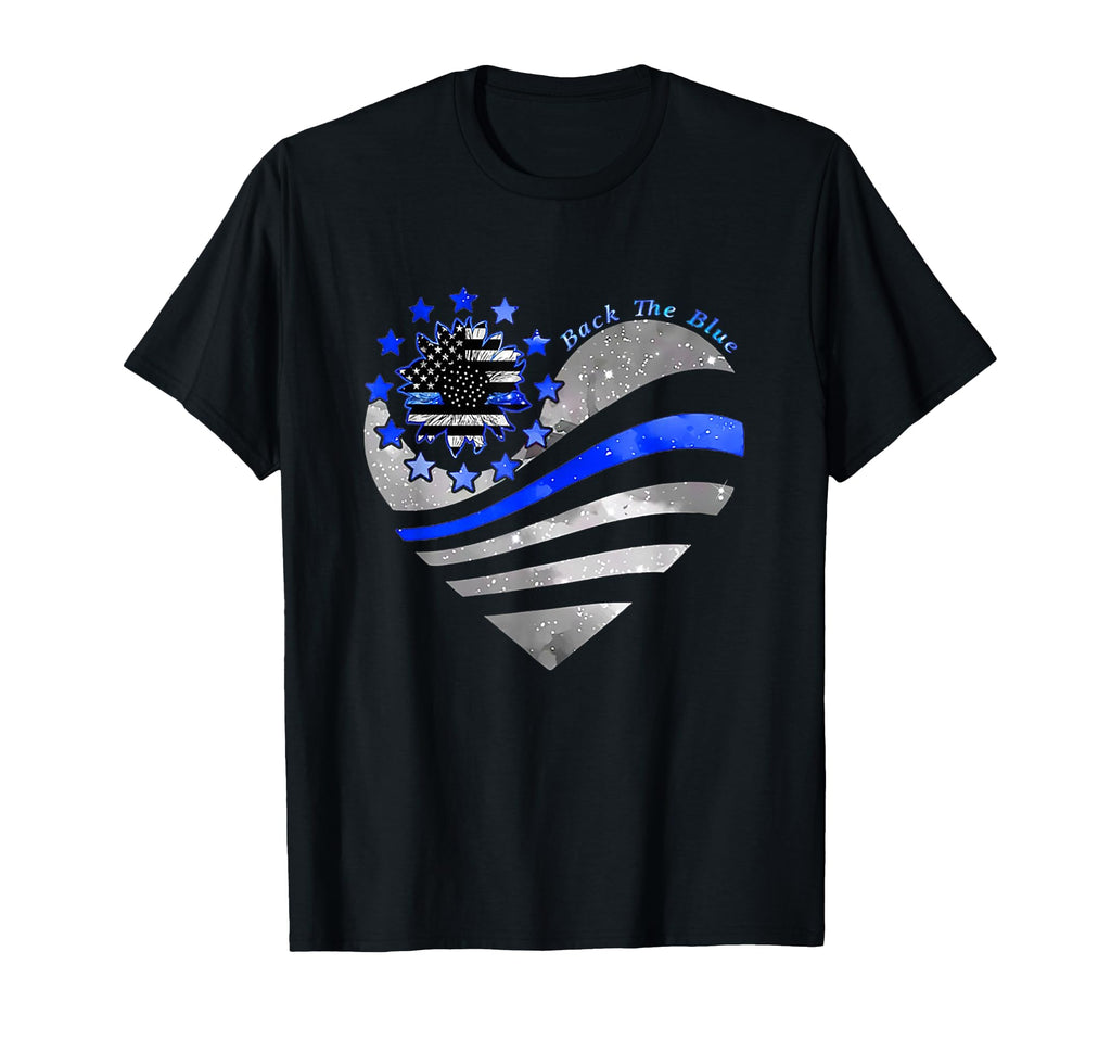 Sunflower Thin Blue Line Police T-Shirt - Minimalist Print for Adults - T-Shirt, Sweatshirt, Hoodie