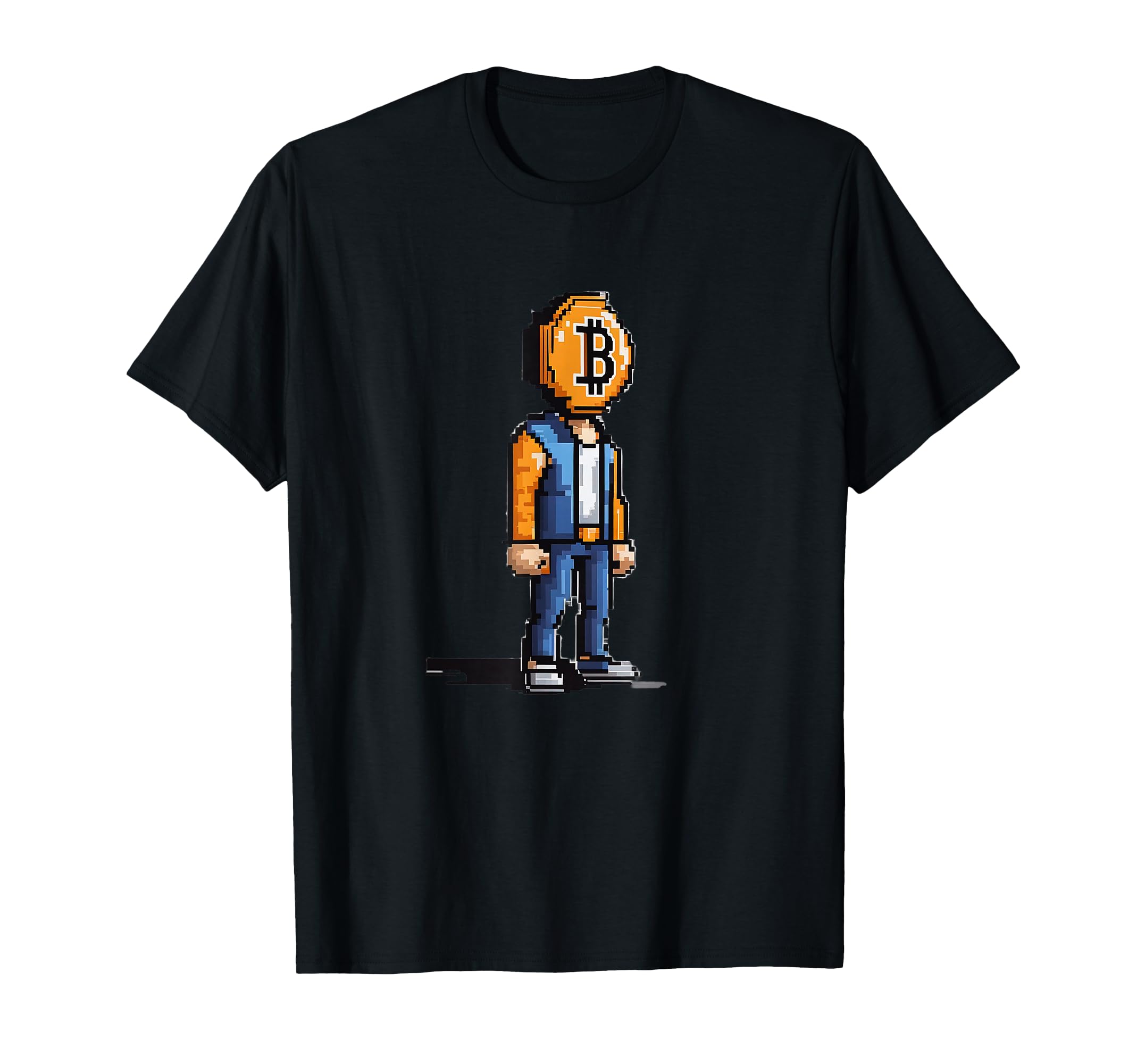 Bitcoin Hodler Pixelated Character T-Shirt - Graphic Print Unisex - T-Shirt, Sweatshirt, Hoodie
