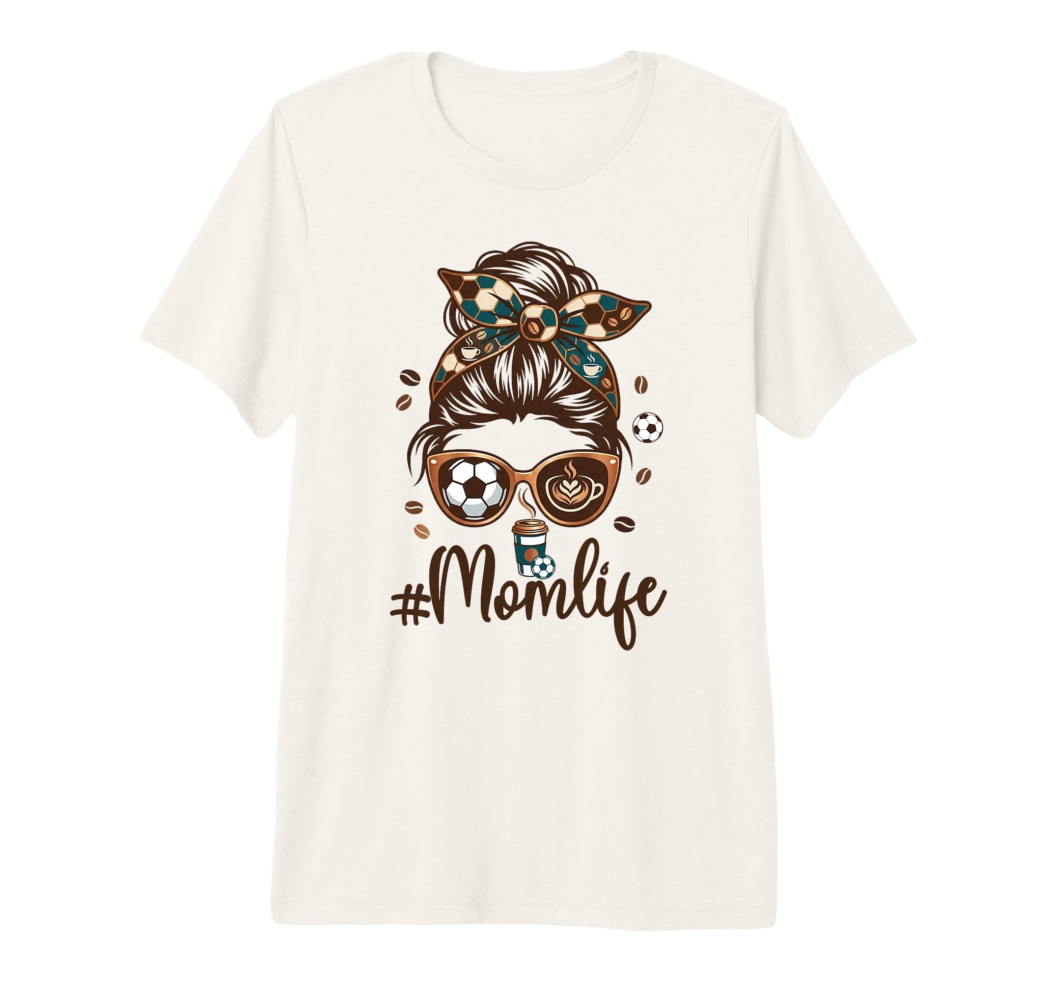 Soccer Mom Coffee Lover Messy Bun T-Shirt - Minimalist Print for Adults - T-Shirt, Sweatshirt, Hoodie
