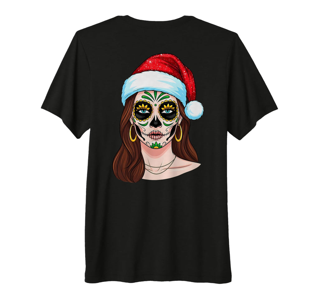 Merry Skull Art Santa Hat Festive T-Shirt - Aesthetic Graphic Men Women - T-Shirt, Sweatshirt, Hoodie