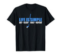 Life Is Simple Eat Sleep Golf Repeat T-Shirt - Graphic Print Men Women - T-Shirt, Sweatshirt, Hoodie
