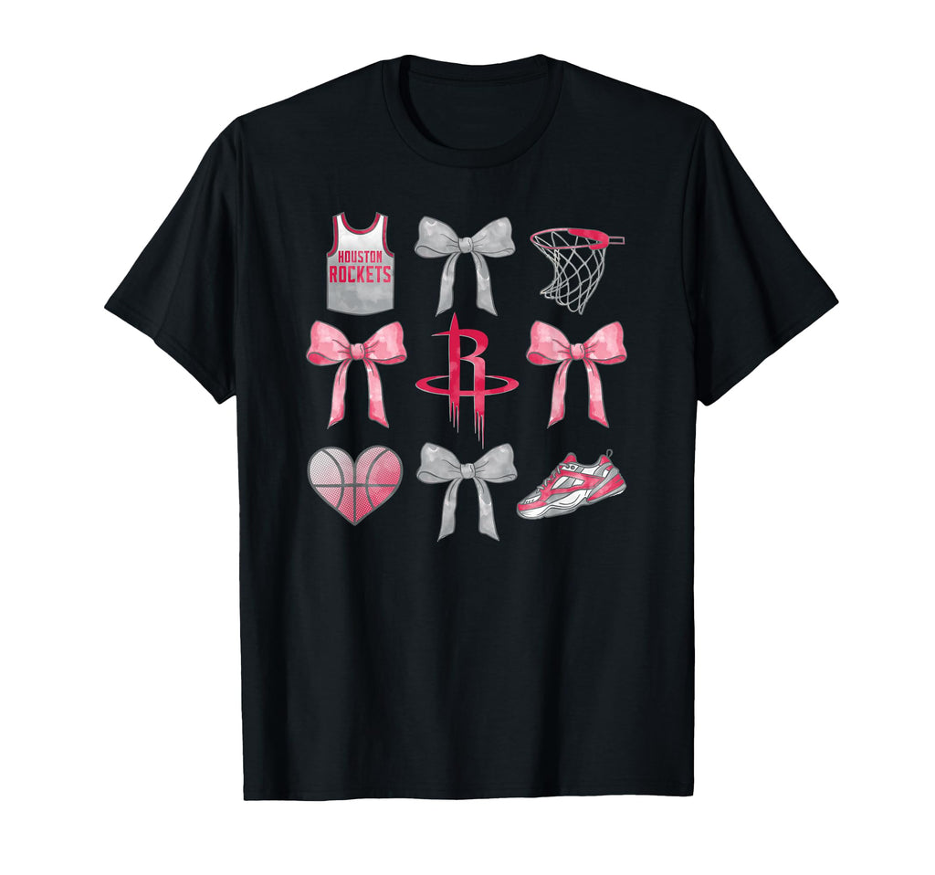 Nba Houston Rockets Bow Grid T-Shirt - Trendy Graphic for Adults - T-Shirt, Sweatshirt, Hoodie