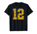 Gold Soccer Pattern Number 12 T-Shirt - Casual Everyday Wear for Adults - T-Shirt, Sweatshirt, Hoodie