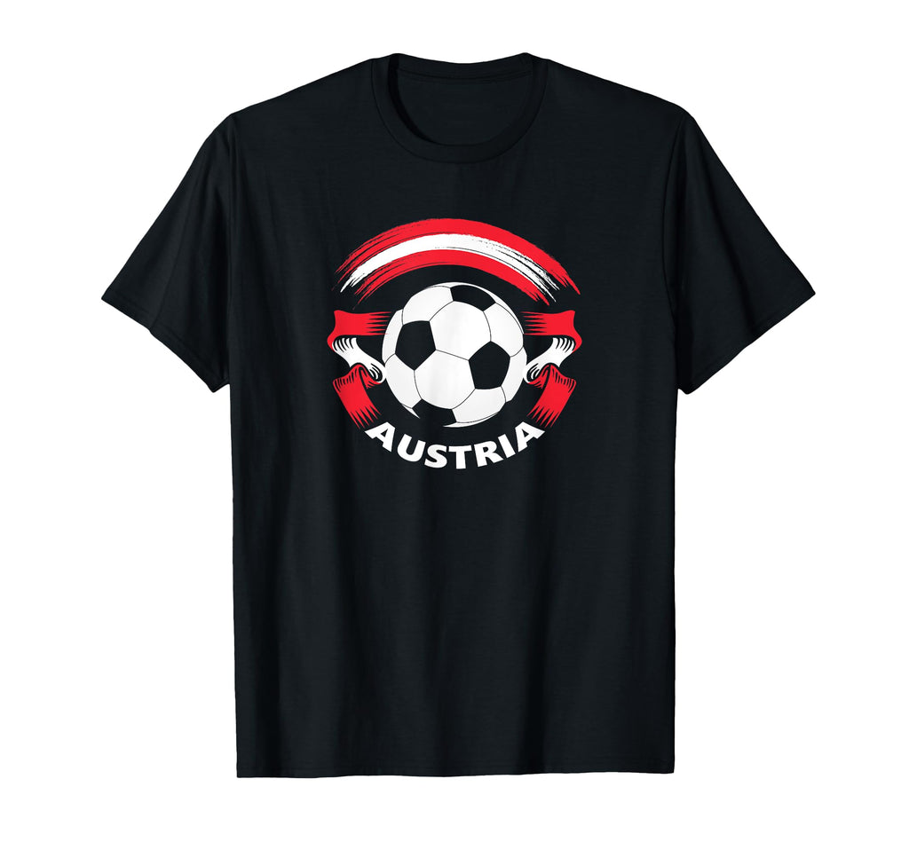 Austria Soccer Fan Flag And Football T-Shirt - Graphic Print Unisex - T-Shirt, Sweatshirt, Hoodie