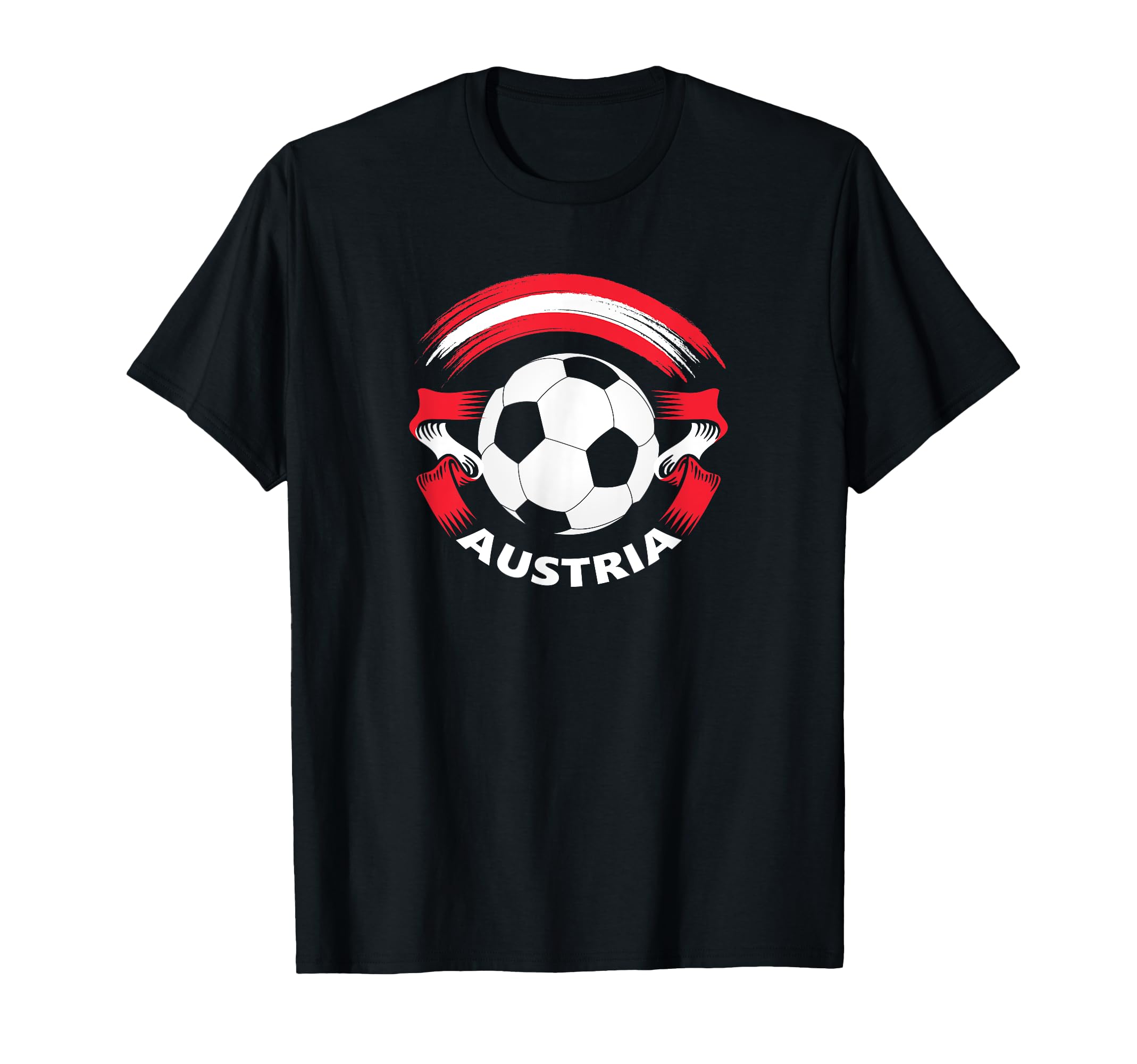 Austria Soccer Fan Flag And Football T-Shirt - Graphic Print Unisex - T-Shirt, Sweatshirt, Hoodie