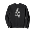 Soccer Number 4 Soccer Fan Ball Sweatshirt - Graphic Print for Adults - T-Shirt, Sweatshirt, Hoodie