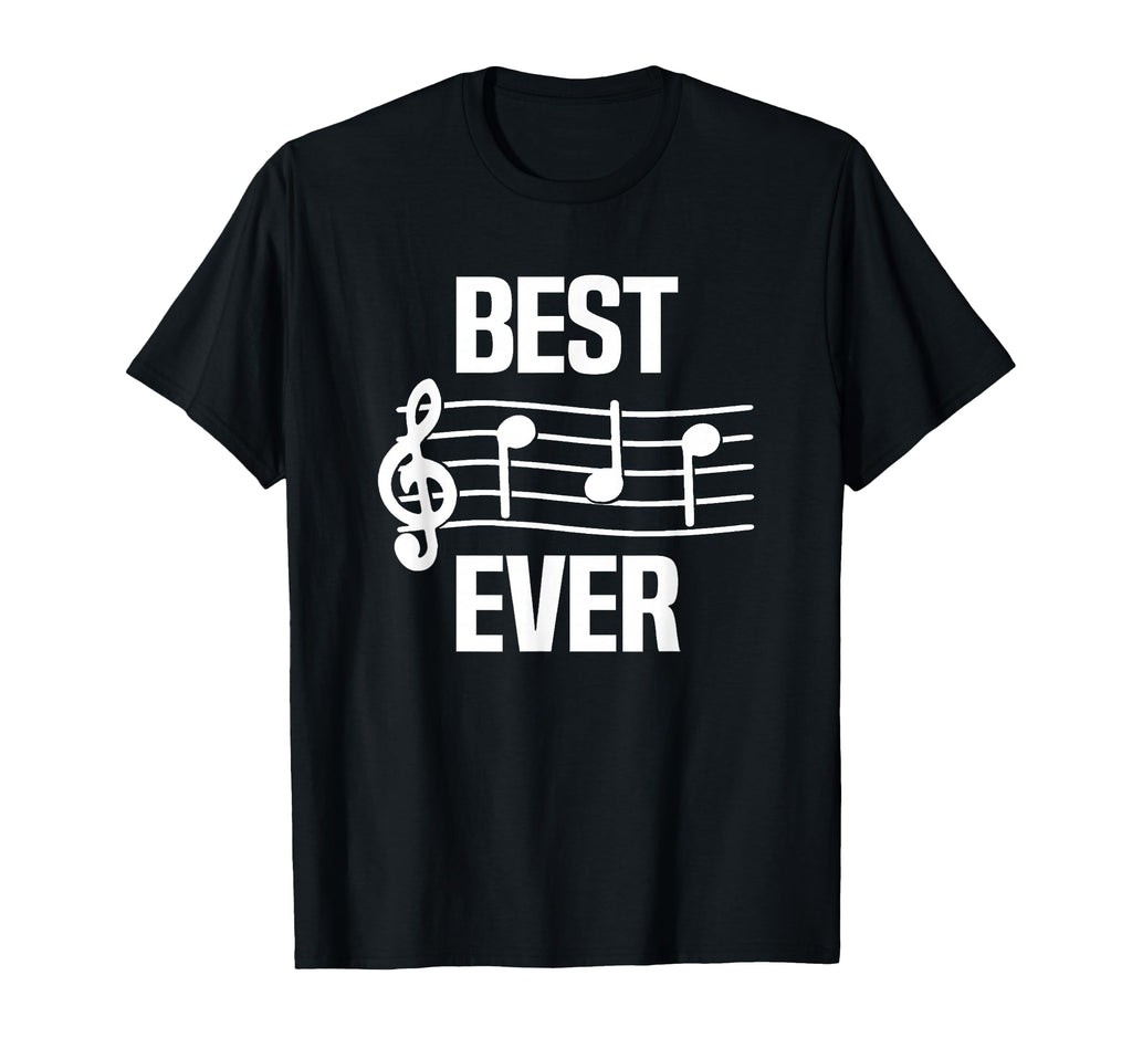 Best Dad Ever Music Notes Funny Fathers T-Shirt - Minimalist Print Unisex - T-Shirt, Sweatshirt, Hoodie