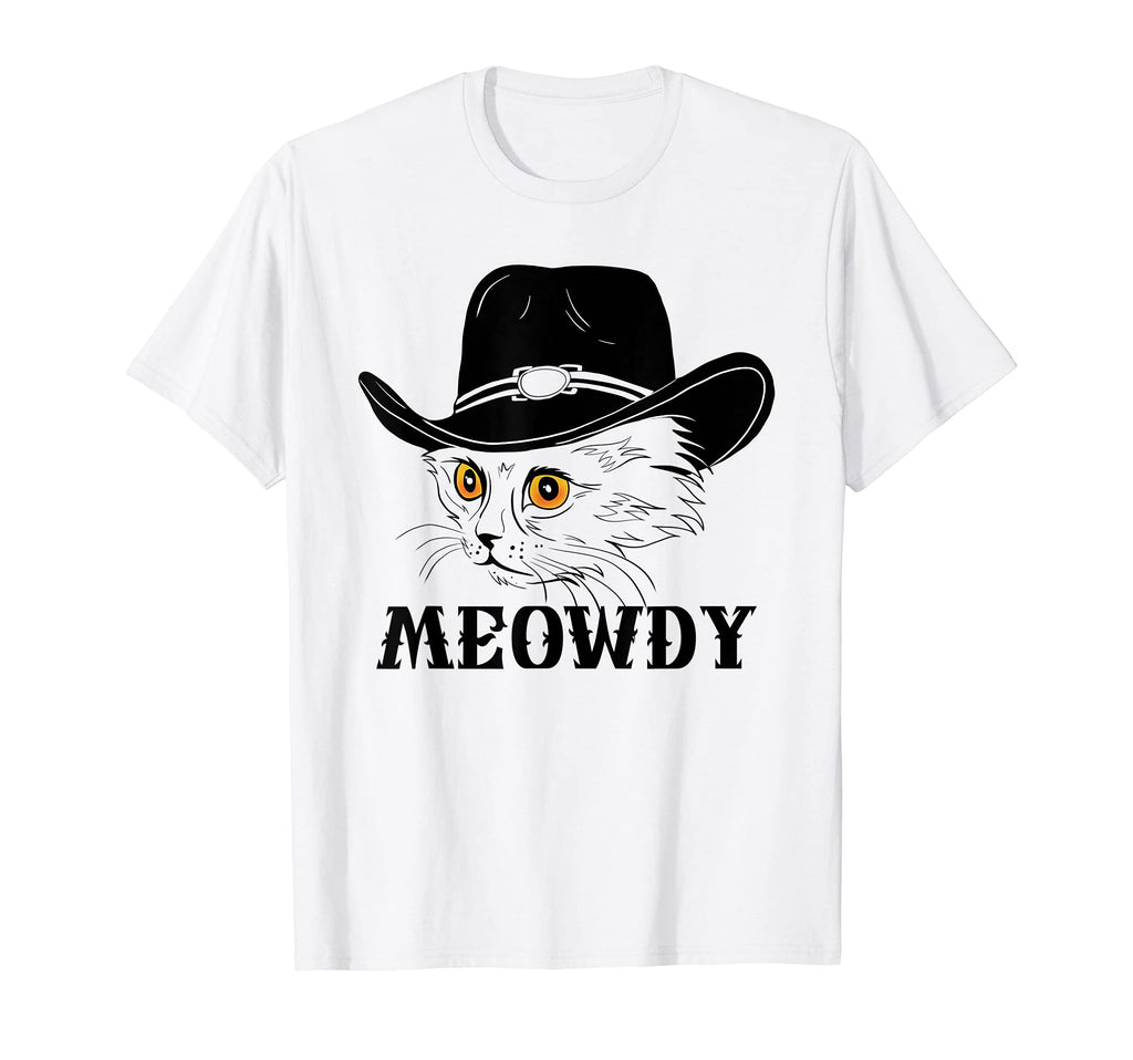 Meowdy Funny Howdy Cat Dad Joke T-Shirt - Custom Art Print Men Women - T-Shirt, Sweatshirt, Hoodie