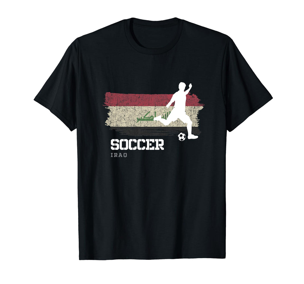 Soccer Iraq Flag Football Team Soccer T-Shirt - Fun Novelty Design Unisex - T-Shirt, Sweatshirt, Hoodie