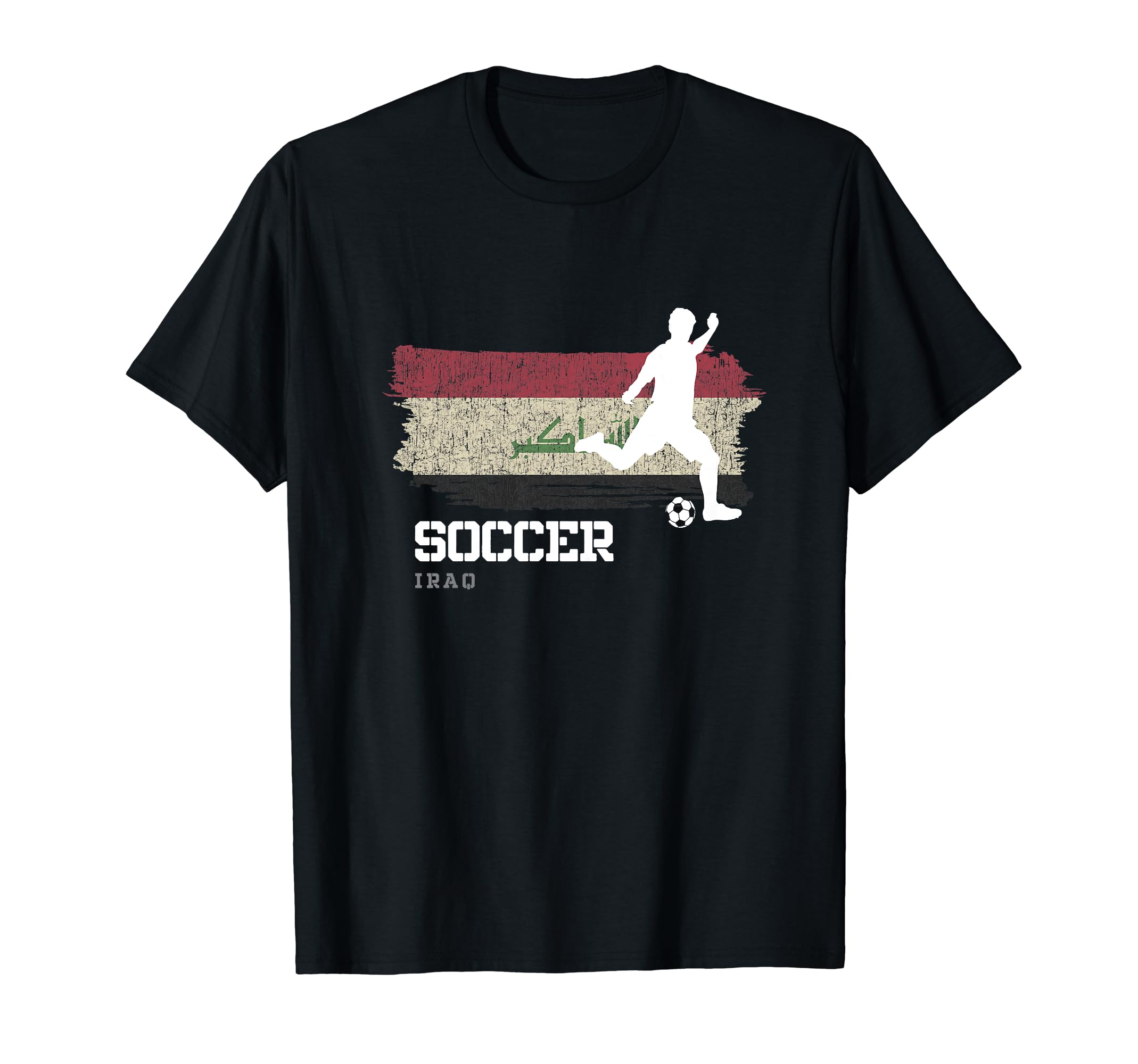 Soccer Iraq Flag Football Team Soccer T-Shirt - Fun Novelty Design Unisex - T-Shirt, Sweatshirt, Hoodie