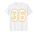 Number 36 Red Yellow White Football T-Shirt - Trendy Graphic for Adults - T-Shirt, Sweatshirt, Hoodie