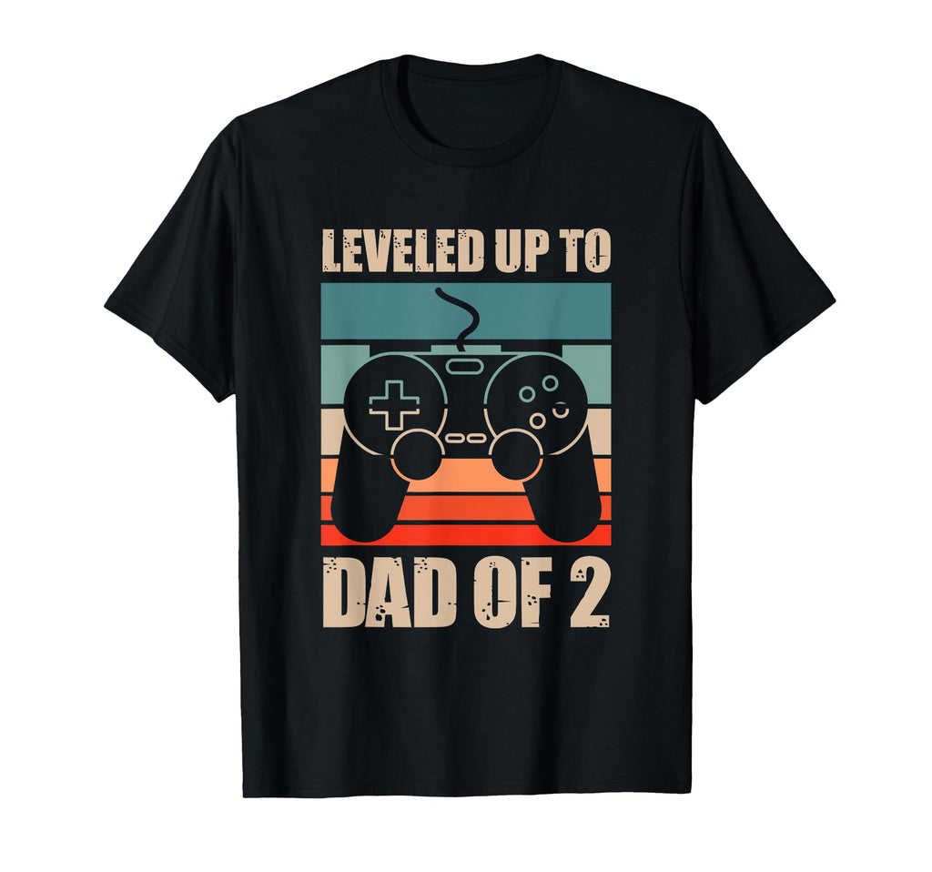 Leveled Up To Dad 2 Funny Gaming Dad T-Shirt - Novelty Apparel Unisex - T-Shirt, Sweatshirt, Hoodie