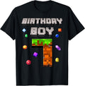 7th Birthday Boy 7 Video Gamer Pixel Number Seven - Adult & Kids T-Shirts, Sweatshirts & Hoodies apparel design preview 1