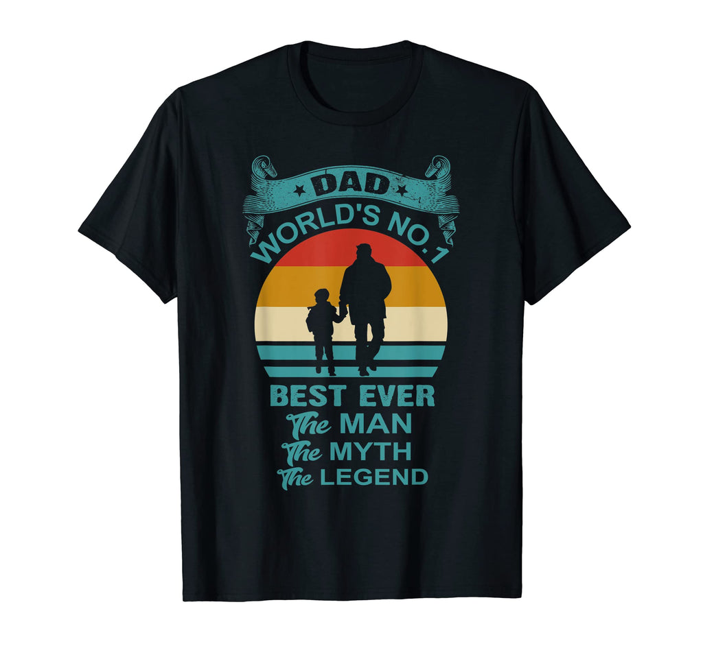 No 1 Dad World Coolest Dad Myth T-Shirt - Casual Everyday Wear for Adults - T-Shirt, Sweatshirt, Hoodie