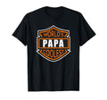 Worlds Coolest Papa Motorcycle Shield T-Shirt - Minimalist Print Unisex - T-Shirt, Sweatshirt, Hoodie