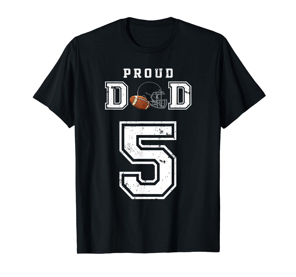 Custom Proud Football Dad Number 5 T-Shirt - Custom Art Print Men Women - T-Shirt, Sweatshirt, Hoodie