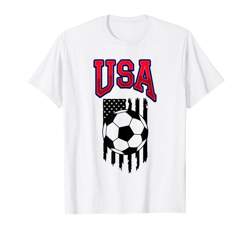 Grunge Aesthetic Usa Flag Soccer Fans T-Shirt - Unique Graphic for Adults - T-Shirt, Sweatshirt, Hoodie