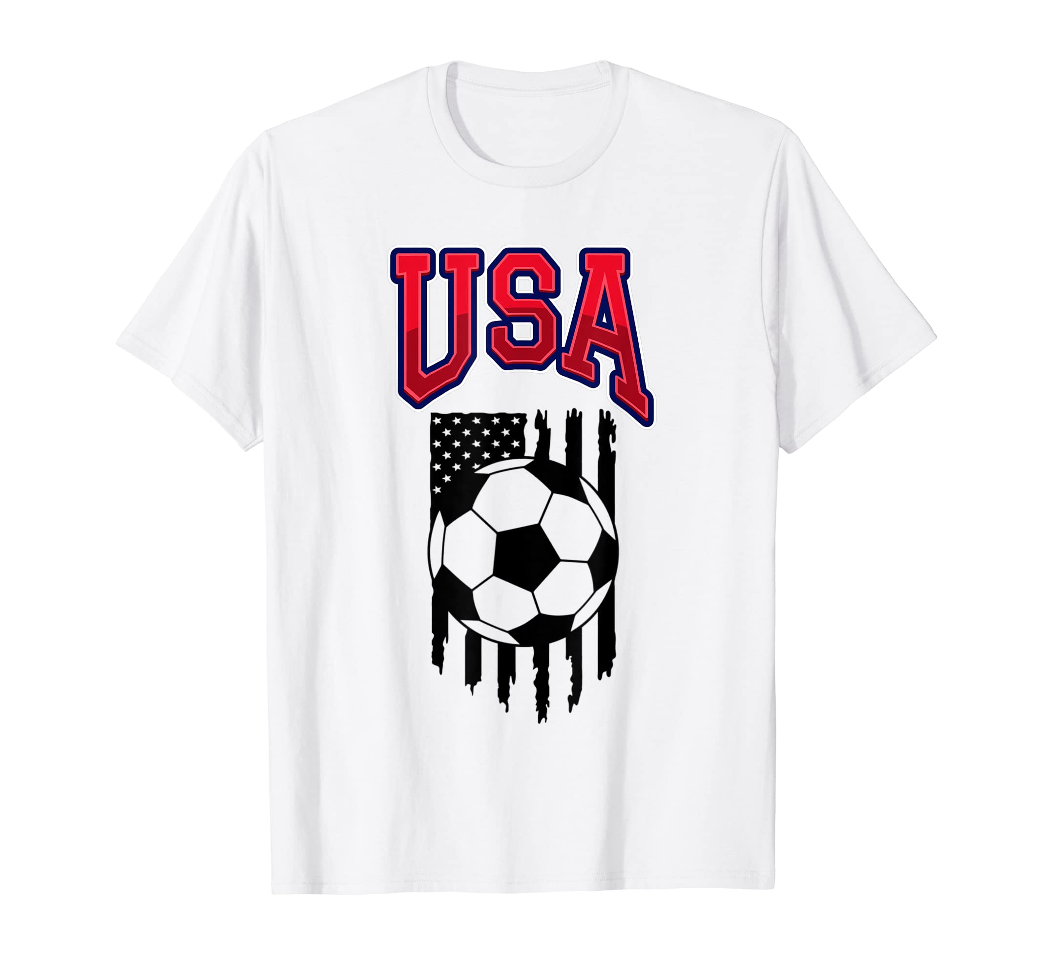 Grunge Aesthetic Usa Flag Soccer Fans T-Shirt - Unique Graphic for Adults - T-Shirt, Sweatshirt, Hoodie