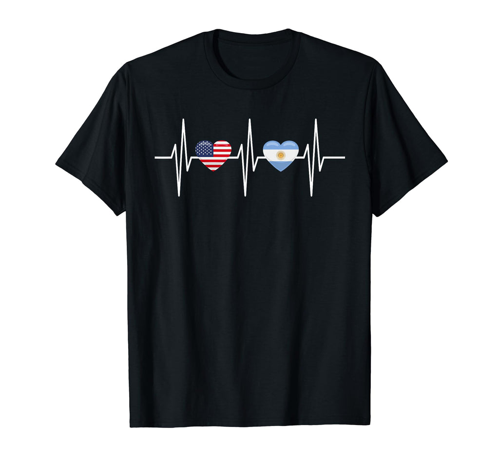 Usa Argentina Heartbeat America T-Shirt - Minimalist Print Unisex - T-Shirt, Sweatshirt, Hoodie