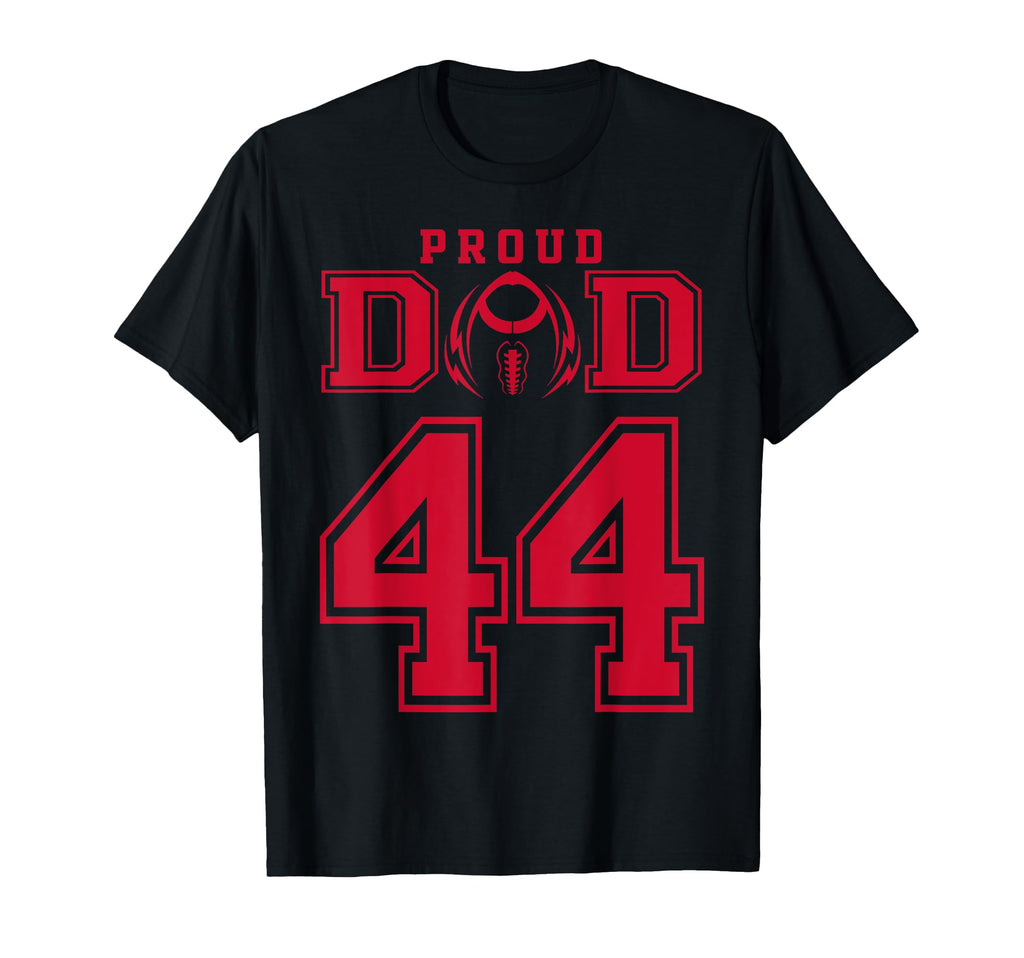 Custom Proud Football Dad Number 44 R T-Shirt - Trendy Graphic for Adults - T-Shirt, Sweatshirt, Hoodie
