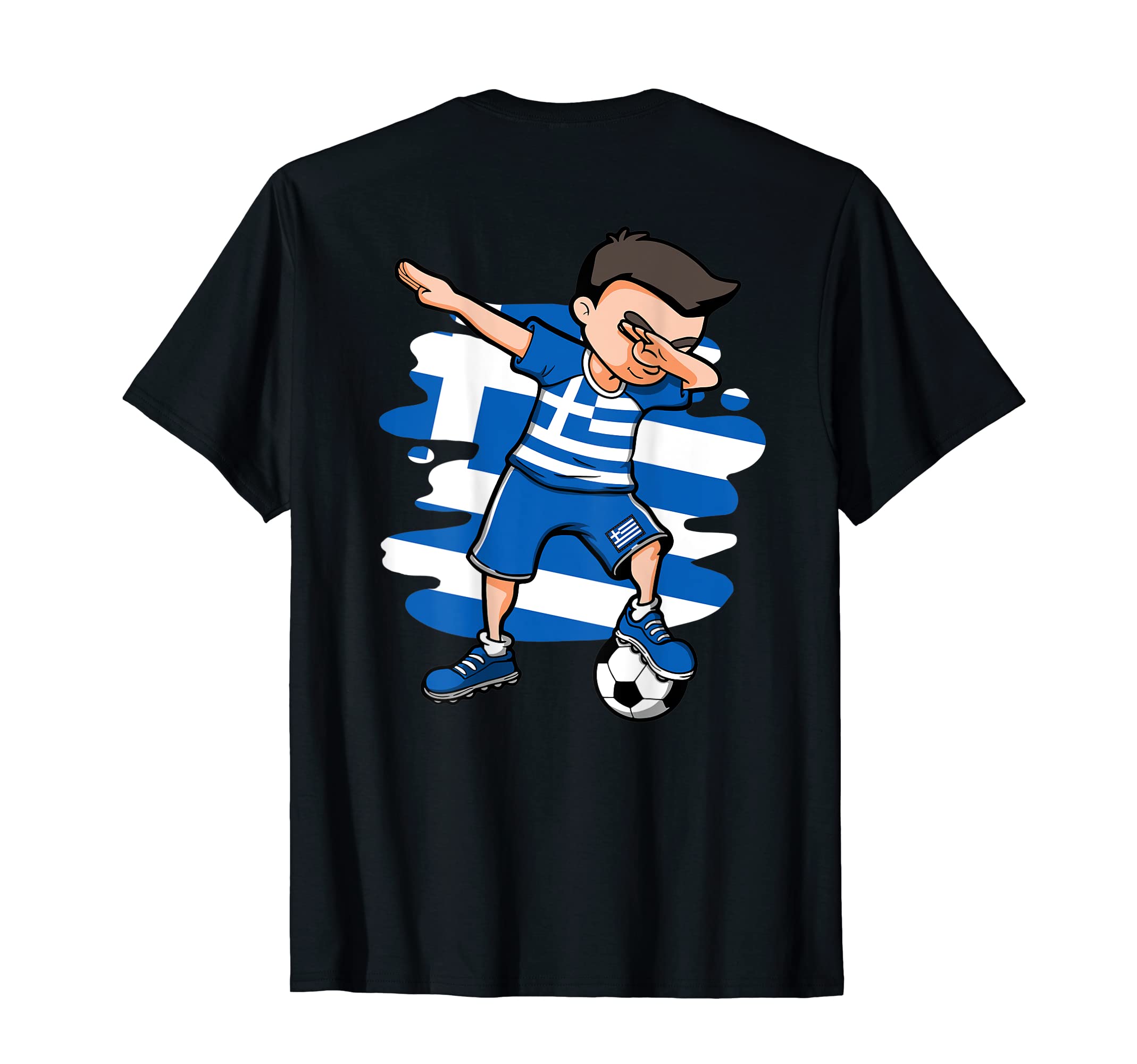 Dabbing Soccer Greece Fans Jersey T-Shirt - Trendy Graphic for Adults - T-Shirt, Sweatshirt, Hoodie