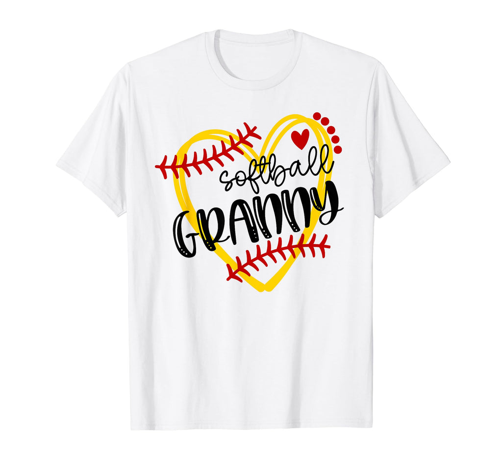 Personalized Softball Heart Granny T-Shirt - Aesthetic Graphic Unisex - T-Shirt, Sweatshirt, Hoodie