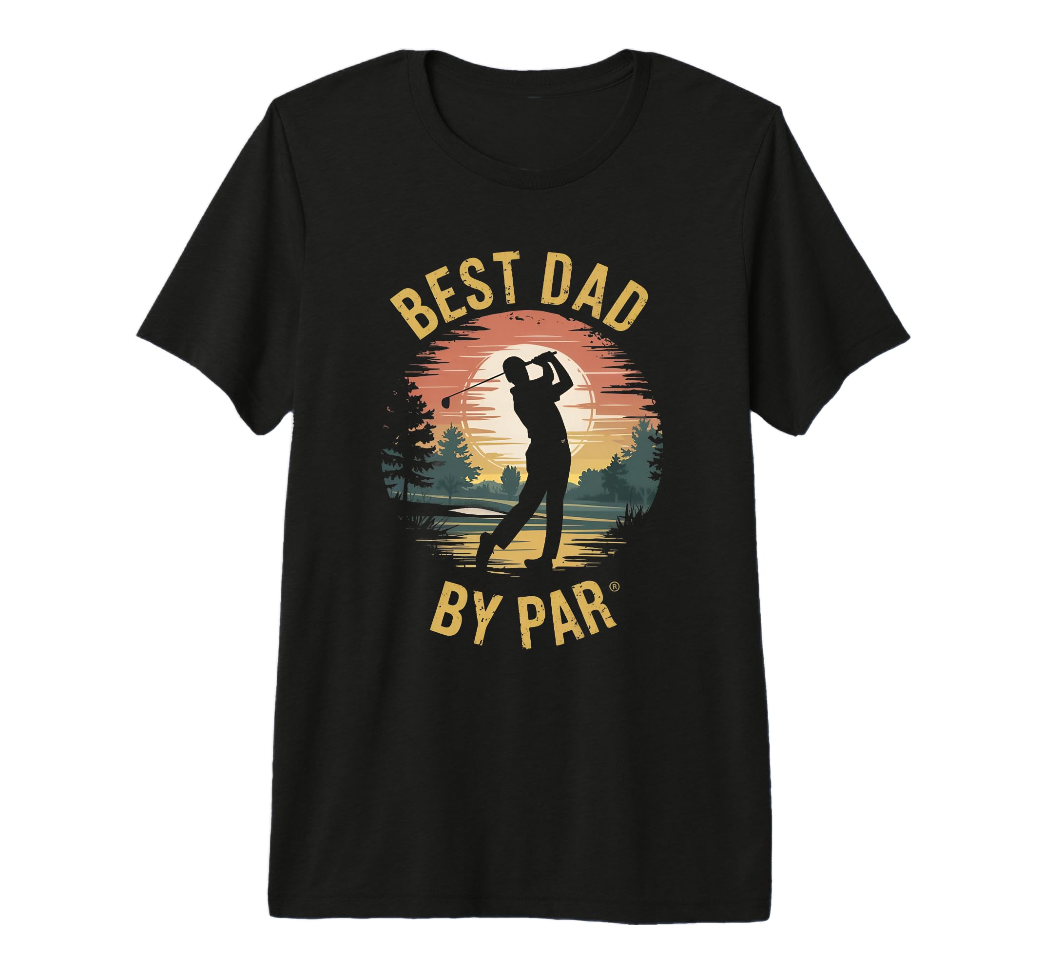 Par Fect Dad Sunset Golfing Gift Golf T-Shirt - Minimalist Print Men Women - T-Shirt, Sweatshirt, Hoodie