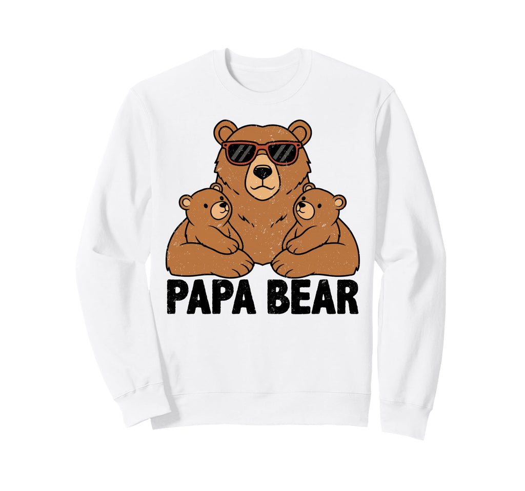 Papa Bear Two Cubs Sunglasses Sweatshirt - Streetwear Style Men Women - T-Shirt, Sweatshirt, Hoodie