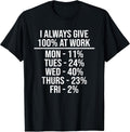 I Always Give 100% at Work Funny Quotes Humor - Adult & Kids T-Shirts, Sweatshirts & Hoodies apparel design preview 1