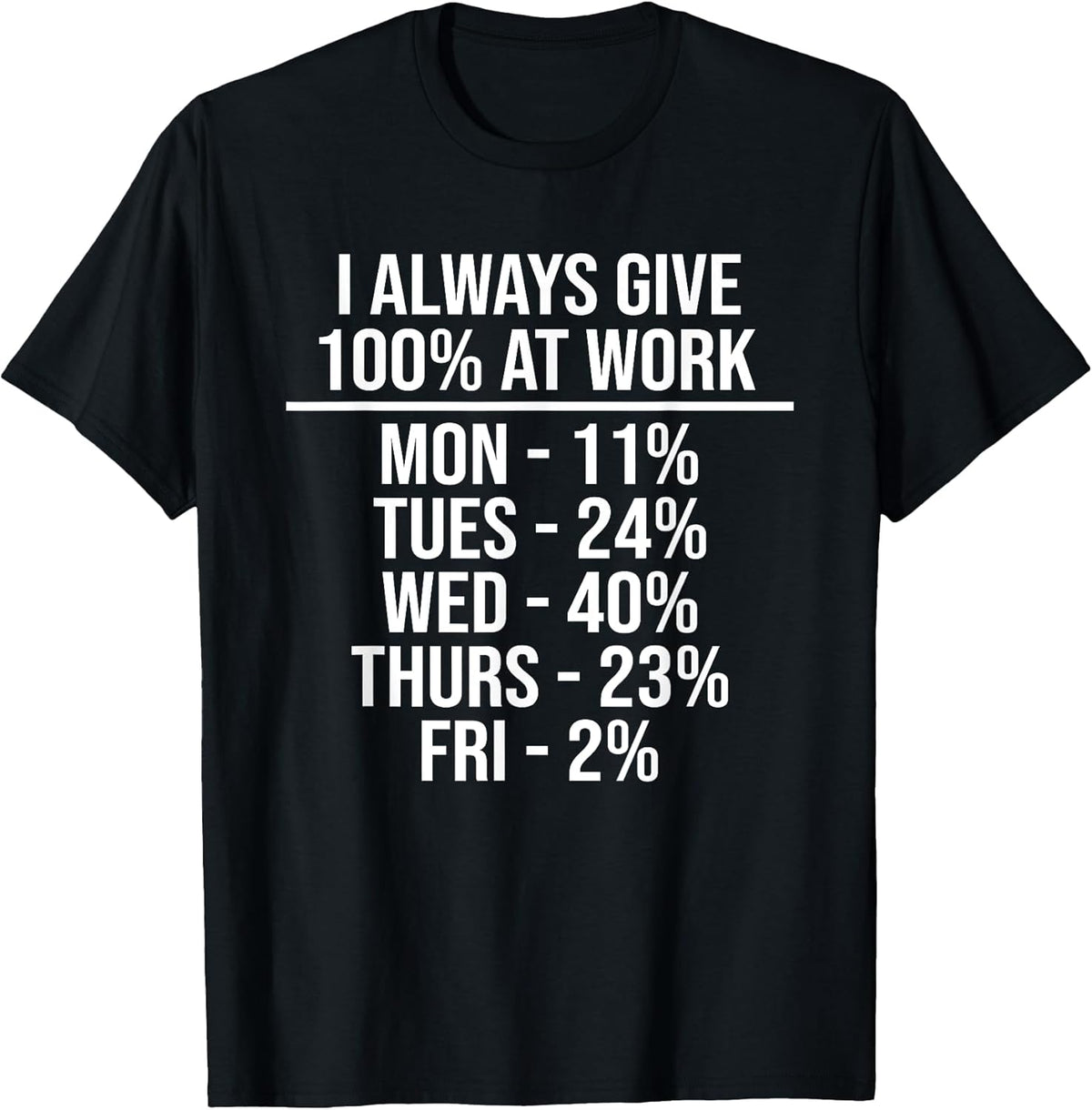 I Always Give 100% at Work Funny Quotes Humor - Adult & Kids T-Shirts, Sweatshirts & Hoodies apparel design preview 1