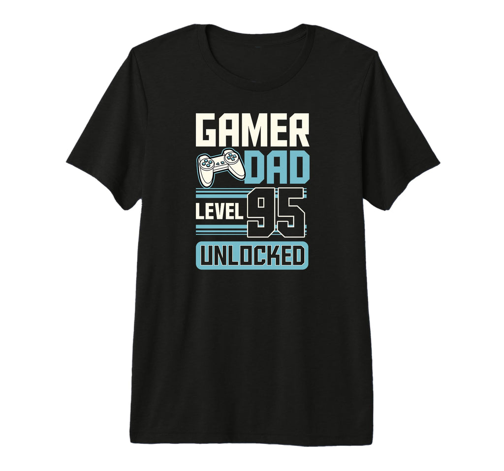 Mens Gamer Dad Level 95 Unlocked 95Th T-Shirt - Graphic Print for Adults - T-Shirt, Sweatshirt, Hoodie