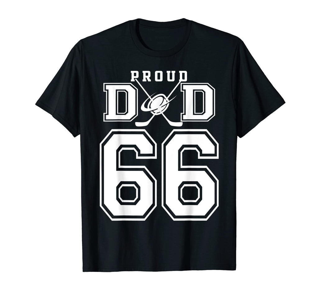 Number 66 Custom Proud Hockey Dad T-Shirt - Unique Graphic Unisex - T-Shirt, Sweatshirt, Hoodie