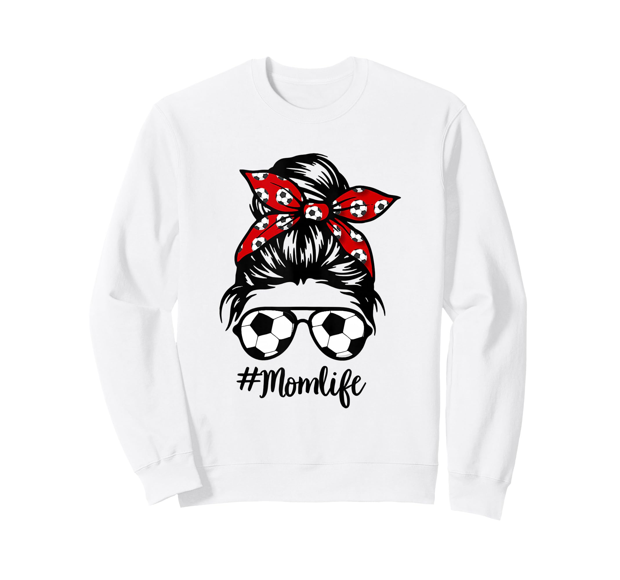 Soccer Mom Messy Bun Life Hair Sweatshirt - Minimalist Print Unisex - T-Shirt, Sweatshirt, Hoodie