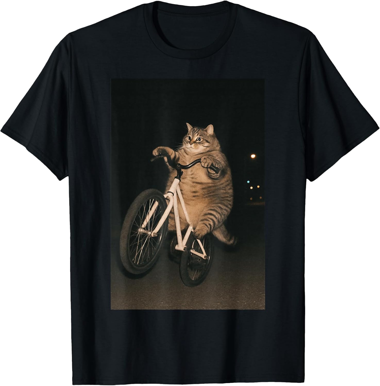 Cute Cat On Bike Animal Funny Meme - Adult & Kids T-Shirts, Sweatshirts & Hoodies apparel design preview 1