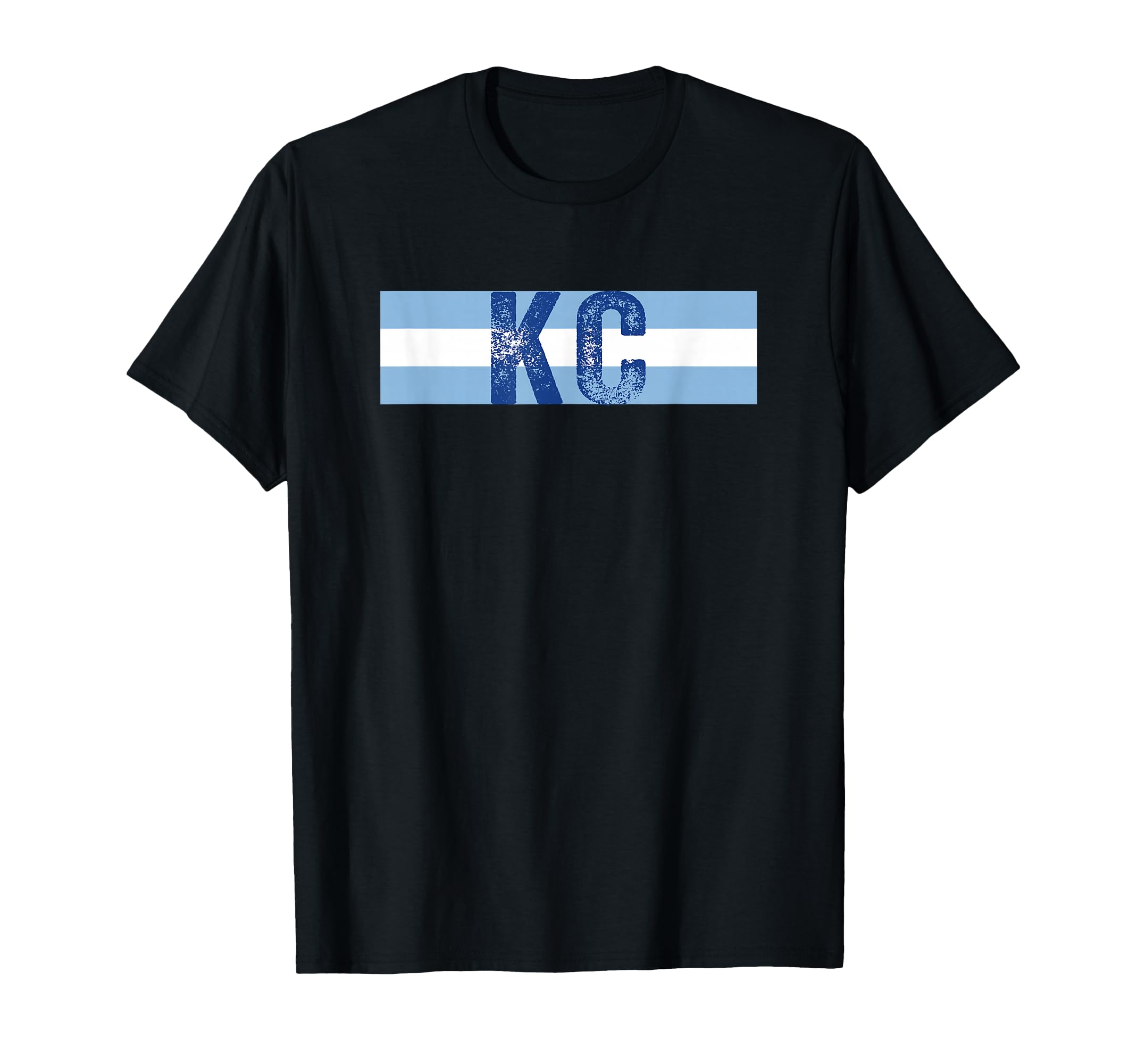 Kc 2 Letters Kansas City Kc Blue T-Shirt - Minimalist Print for Adults - T-Shirt, Sweatshirt, Hoodie