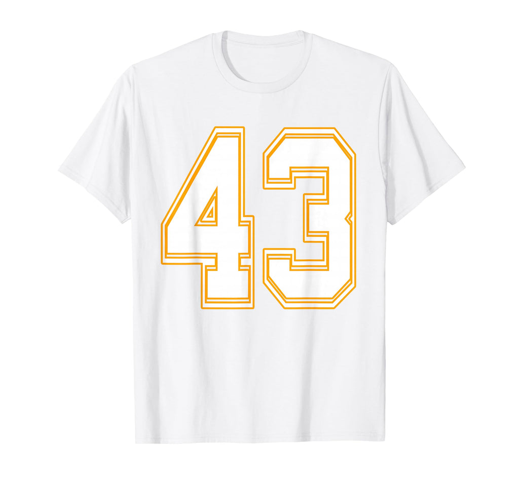 Red Yellow White Number 43 Football T-Shirt - Minimalist Print Unisex - T-Shirt, Sweatshirt, Hoodie