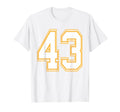 Red Yellow White Number 43 Football T-Shirt - Minimalist Print Unisex - T-Shirt, Sweatshirt, Hoodie