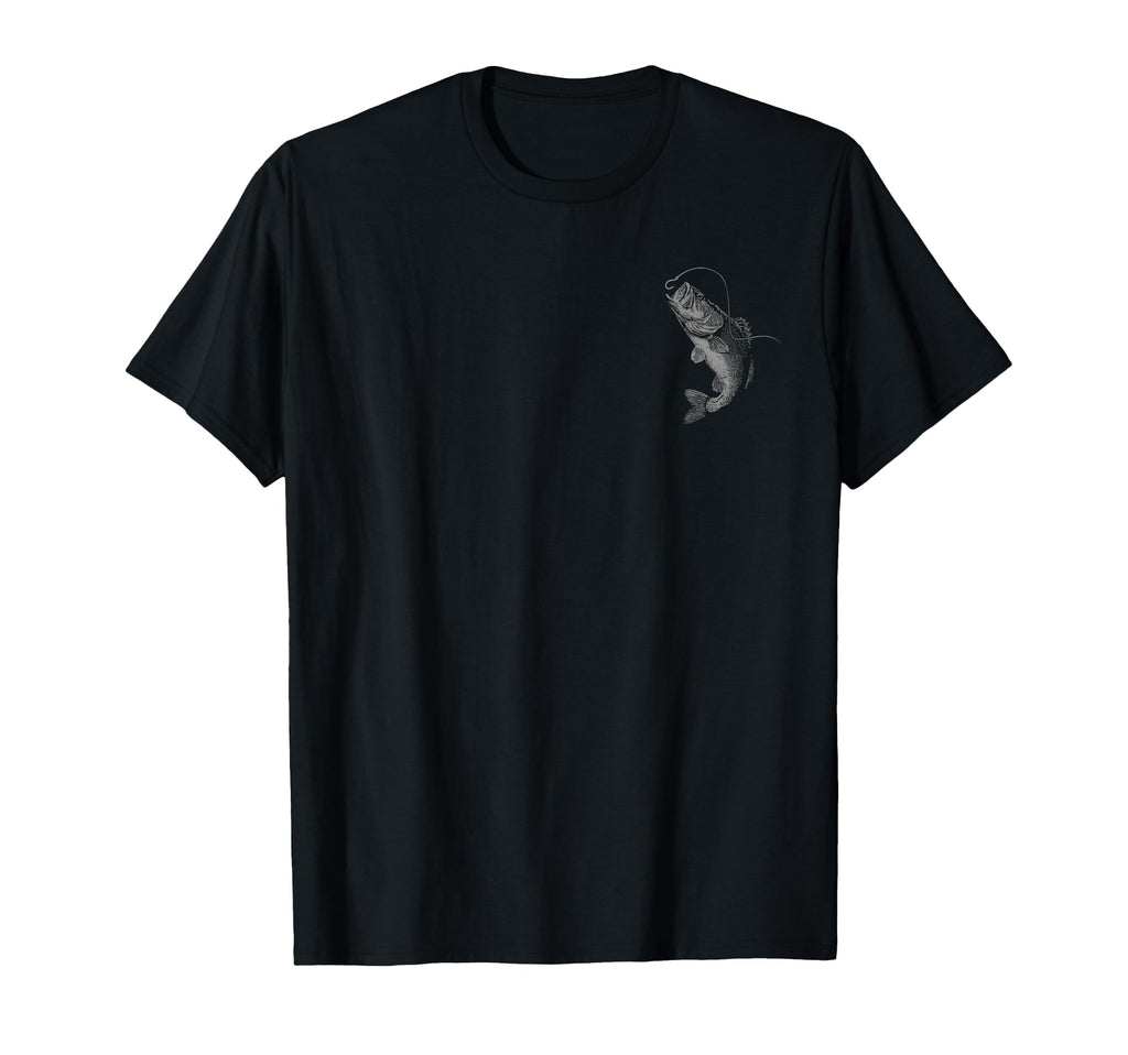 Camo Bass Fish Patriotic Fishing Front T-Shirt - Fun Novelty Design Unisex - T-Shirt, Sweatshirt, Hoodie