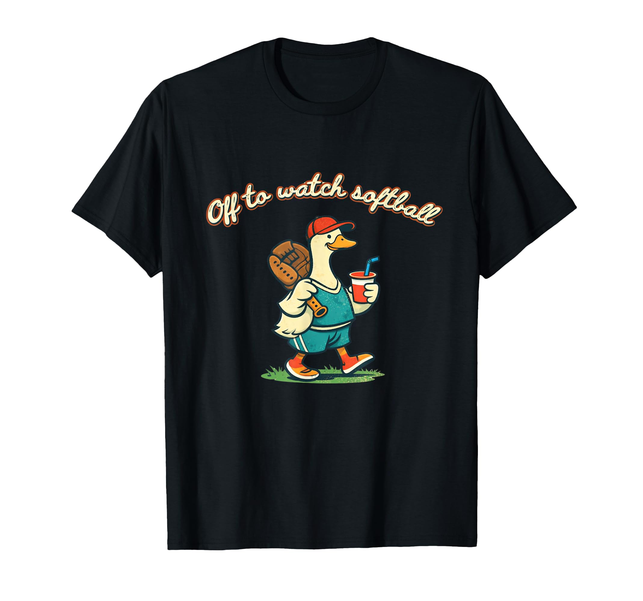 Off To Watch Softball Goose Softball T-Shirt - Aesthetic Graphic Men Women - T-Shirt, Sweatshirt, Hoodie