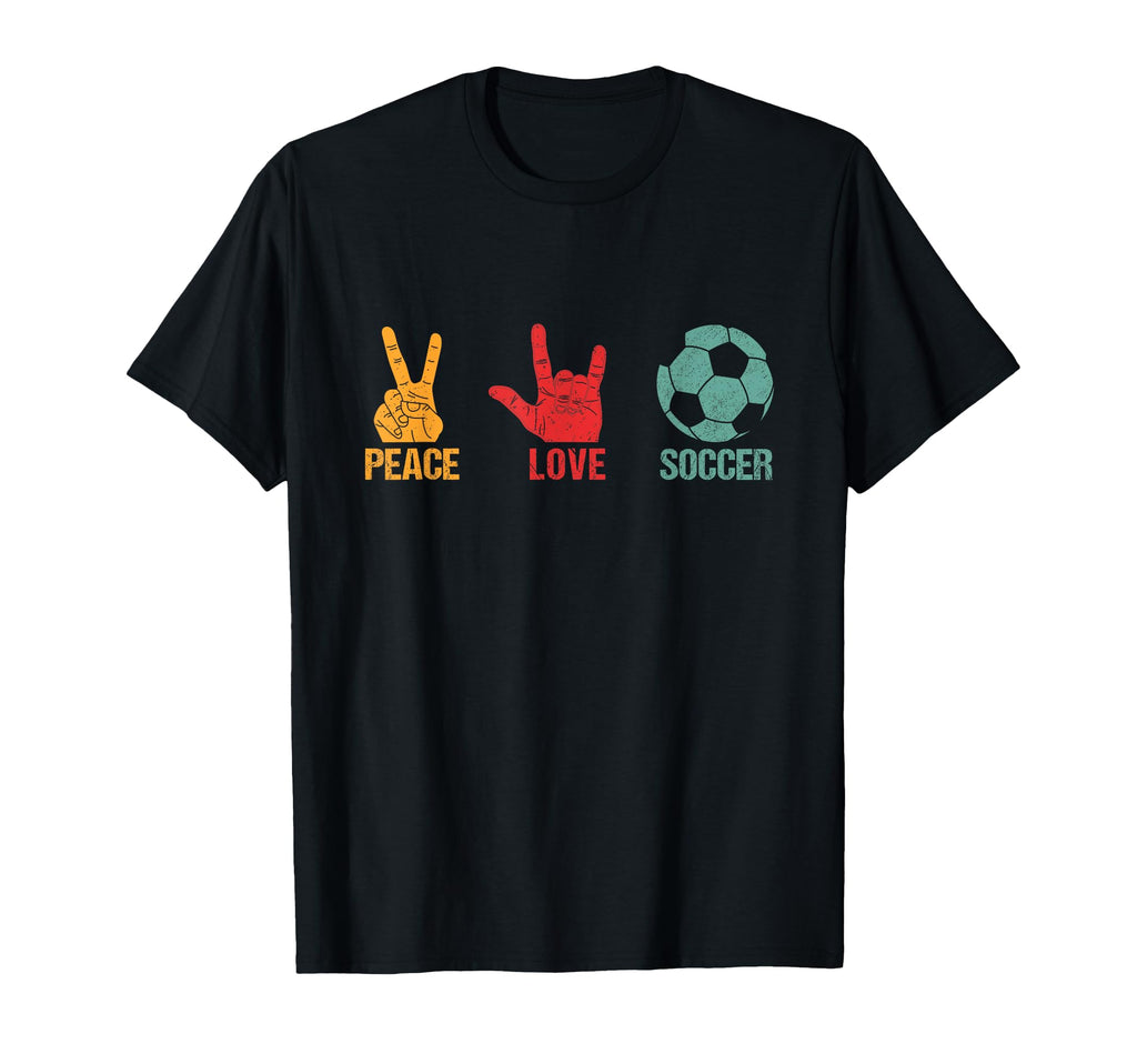 Peace Love Soccer Football Teen T-Shirt - Casual Everyday Wear Men Women - T-Shirt, Sweatshirt, Hoodie
