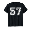 57 Number Fifty Seven Team Sports T-Shirt - Novelty Apparel for Adults - T-Shirt, Sweatshirt, Hoodie