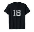 Number 18 Big Numbered Team Jersey T-Shirt - Custom Art Print Men Women - T-Shirt, Sweatshirt, Hoodie