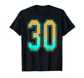 Mint Green Teal Orange Number 30 Jersey T-Shirt - Novelty Apparel Unisex - T-Shirt, Sweatshirt, Hoodie