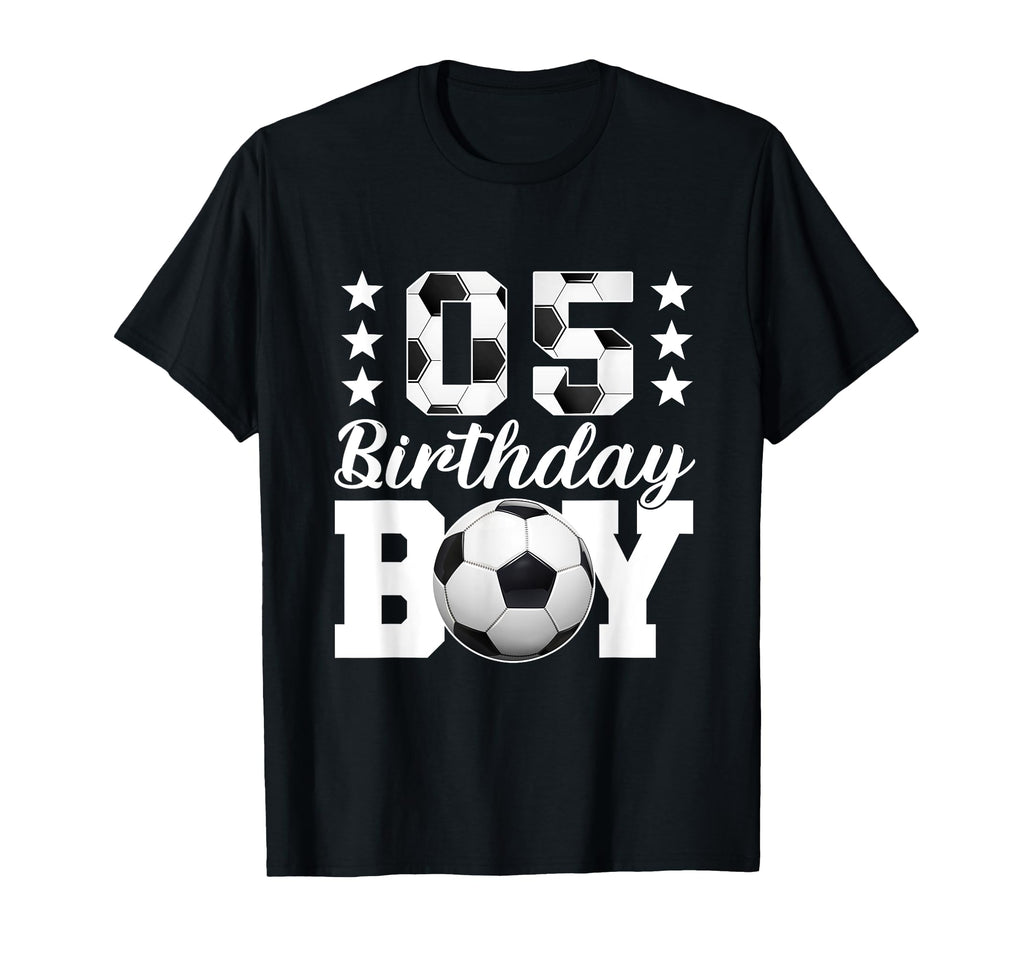 Soccer Birthday 5 Year Old Soccer Theme T-Shirt - Custom Art Print Unisex - T-Shirt, Sweatshirt, Hoodie