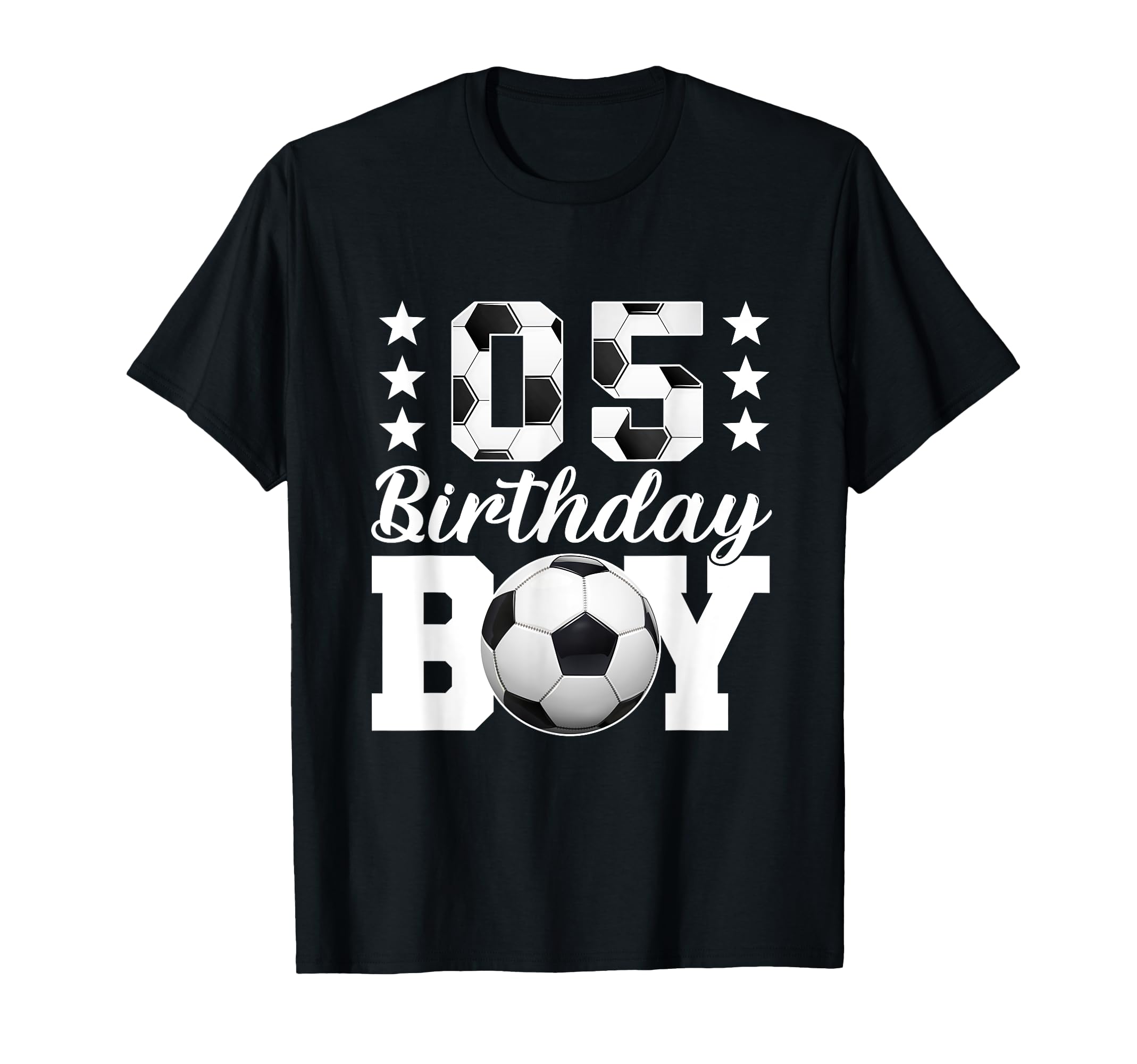 Soccer Birthday 5 Year Old Soccer Theme T-Shirt - Custom Art Print Unisex - T-Shirt, Sweatshirt, Hoodie